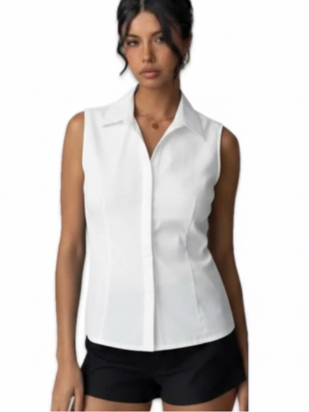 Title

Fairweather White Sleeveless Button Down Blouse Top Size